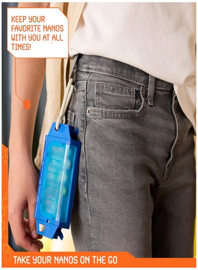 روبوتات سداسية مجموعة ألعاب HEX Bots Nano On-The-Go Launcher مع روبوت فلاش نانو إضافي، لعبة روبوت صغيرة ذاتية التشغيل مع حقيبة حمل، مناسبة للأطفال من عمر 3 سنوات فما فوق - Image 4